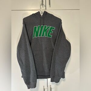 Nike Sportwear Green Mesh Spell Out Pullover Sweatshirt Gray Men's L 576978-071